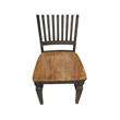 Vista Solid Wood Slat Back Chair - Set of 2 Chairs in Hickory/Washed Coal