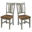 San Remo Solid Wood Splatback Chair in Distressed Hickory/Stone-Set of 2