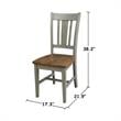 San Remo Solid Wood Splatback Chair in Distressed Hickory/Stone-Set of 2