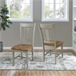 San Remo Solid Wood Splatback Chair in Distressed Hickory/Stone-Set of 2