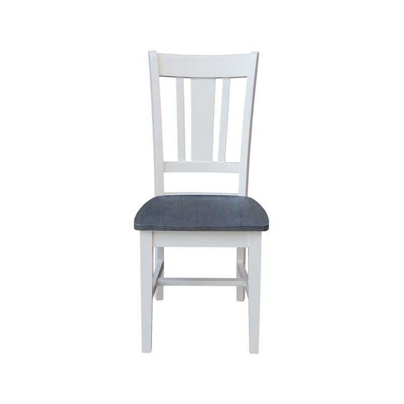 San Remo Solid Wood Splatback Chair in White and Heather Gray