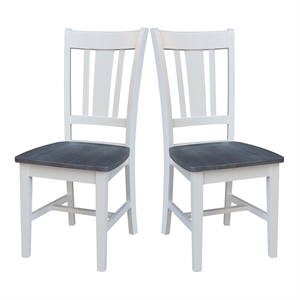 San Remo Solid Wood Splatback Chair in White and Heather Gray