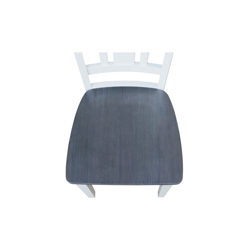 San Remo Solid Wood Splatback Chair in White and Heather Gray