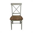 X-Back Solid Wood Chair in Distressed Hickory/Stone - Set of 2 Chairs