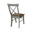 X-Back Solid Wood Chair in Distressed Hickory/Stone - Set of 2 Chairs