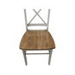 X-Back Solid Wood Chair in Distressed Hickory/Stone - Set of 2 Chairs