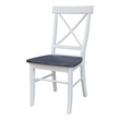 X-Back Solid Wood Chair - Set of 2 Chairs in White/Heather Gray