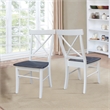 X-Back Solid Wood Chair - Set of 2 Chairs in White/Heather Gray