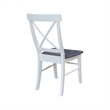 X-Back Solid Wood Chair - Set of 2 Chairs in White/Heather Gray