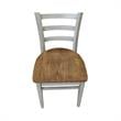 Emily Solid Wood Side Chair in Distressed Hickory/Stone - Set of 2 Chairs