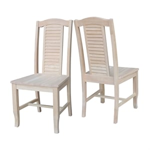 International Concepts Seaside Solid Wood Chairs - Set of 2 - Unfinished