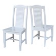 International Concepts Seaside Solid Wood Chairs in White - Set of 2