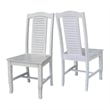 International Concepts Seaside Solid Wood Chairs in Antique Chalk - Set of 2