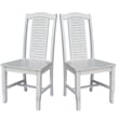 International Concepts Seaside Solid Wood Chairs in Antique Chalk - Set of 2