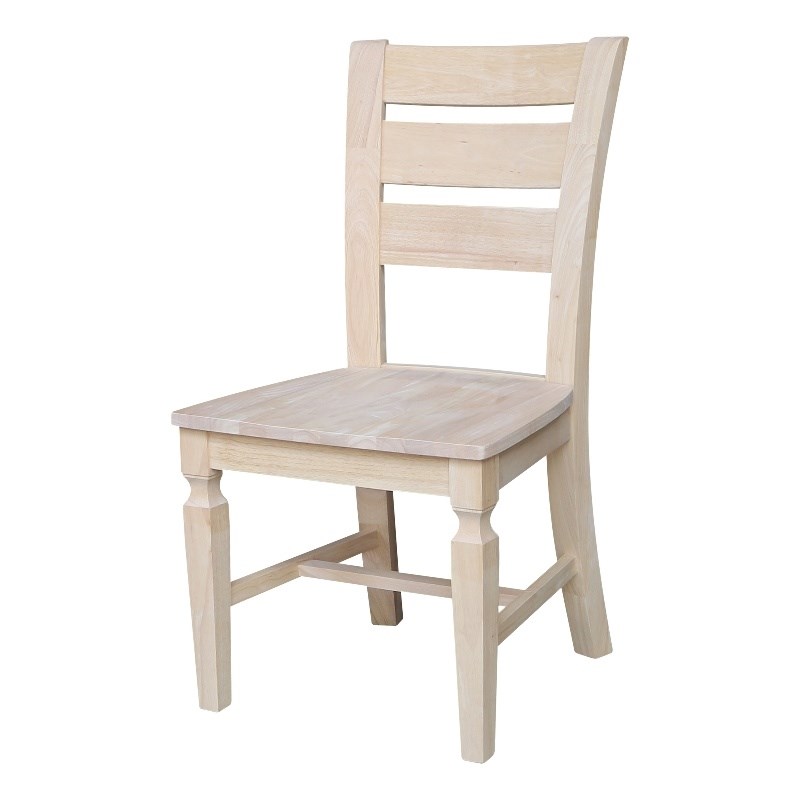 Vista Solid Wood Ladderback Chairs - Set of 2 - Unfinished