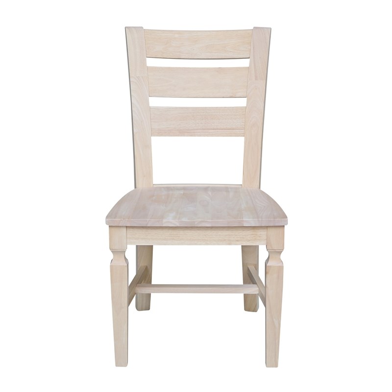 Vista Solid Wood Ladderback Chairs - Set of 2 - Unfinished