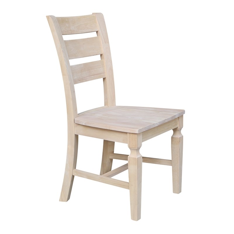 Vista Solid Wood Ladderback Chairs - Set of 2 - Unfinished