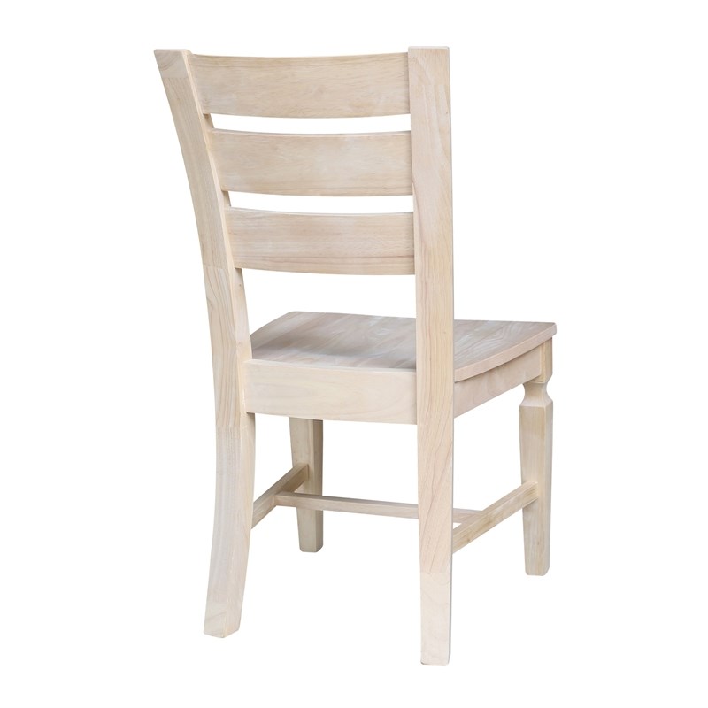 Vista Solid Wood Ladderback Chairs - Set of 2 - Unfinished