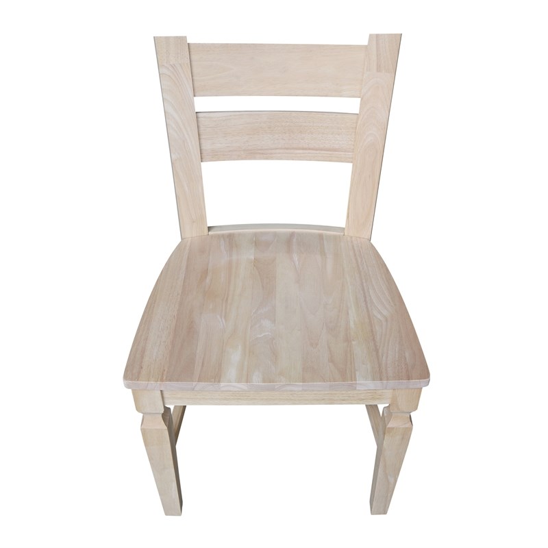 Vista Solid Wood Ladderback Chairs - Set of 2 - Unfinished