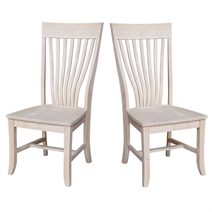 International Concepts Amanda Solid Wood Chairs - Set of 2 - Unfinished
