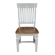 Vista Solid Wood Slat Back Chairs in Distressed Hickory/Stone - Set of 2