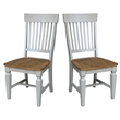 Vista Solid Wood Slat Back Chairs in Distressed Hickory/Stone - Set of 2