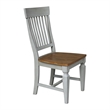 Vista Solid Wood Slat Back Chairs in Distressed Hickory/Stone - Set of 2