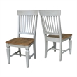 Vista Solid Wood Slat Back Chairs in Distressed Hickory/Stone - Set of 2