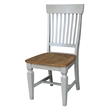 Vista Solid Wood Slat Back Chairs in Distressed Hickory/Stone - Set of 2