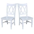 International Concepts Double XX Solid Wood Chairs in White- Set of 2