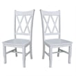 International Concepts Double XX Solid Wood Chairs in Antique Chalk - Set of 2