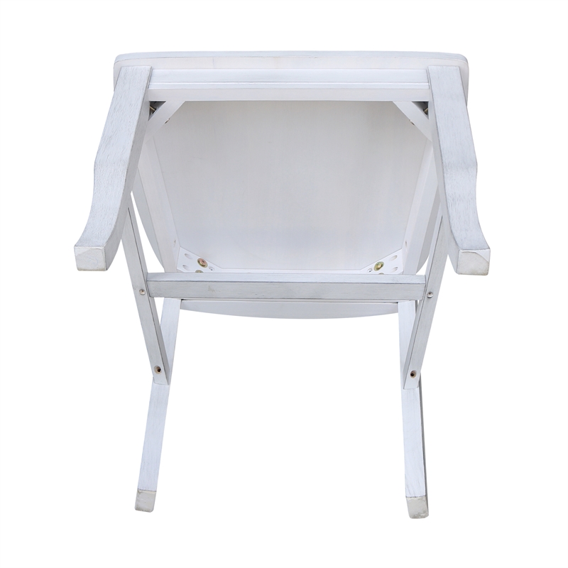 International Concepts Double XX Solid Wood Chairs in Antique Chalk - Set of 2