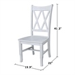 International Concepts Double XX Solid Wood Chairs in Antique Chalk - Set of 2