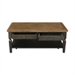 International Concepts Vista Solid Wood Coffee Table in Hickory/Washed Coal