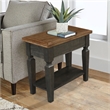 International Concepts Vista Solid Wood Side Table in Hickory/Washed Coal