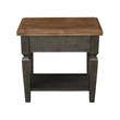 International Concepts Vista Solid Wood Side Table in Hickory/Washed Coal