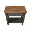 International Concepts Vista Solid Wood Side Table in Hickory/Washed Coal