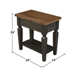 International Concepts Vista Solid Wood Side Table in Hickory/Washed Coal