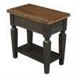 International Concepts Vista Solid Wood Side Table in Hickory/Washed Coal