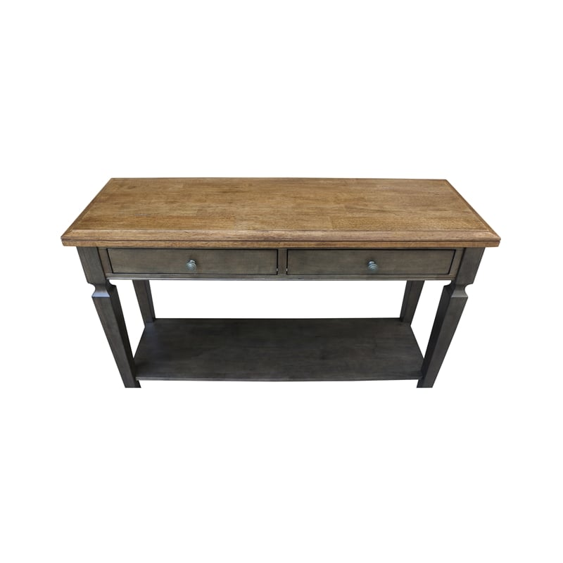 Vista Solid Wood Console/Sofa Table in Hickory/Washed Coal