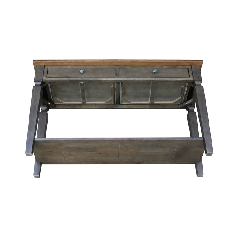 Vista Solid Wood Console/Sofa Table in Hickory/Washed Coal