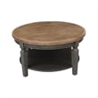 Vista Solid Wood Round Coffee Table in Hickory/Washed Coal