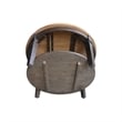 Vista Solid Wood Round Coffee Table in Hickory/Washed Coal