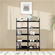 Lean To Shelf Units With 5 Shelves in Black - Set of 2 Pieces