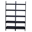 Lean To Shelf Units With 5 Shelves in Black - Set of 2 Pieces
