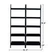 Lean To Shelf Units With 5 Shelves in Black - Set of 2 Pieces
