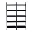 Lean To Shelf Units With 5 Shelves in Black - Set of 2 Pieces