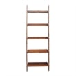 Lean To Shelf Units With 5 Shelves in Espresso - Set of 2 Pieces