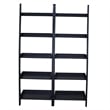 Lean To Shelf Units With 5 Shelves in Espresso - Set of 2 Pieces