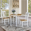 Small Solid Wood Dual Drop Leaf Table with 2 San Remo Chairs in White/Natural